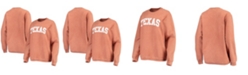 Pressbox Women's Texas Orange Texas Longhorns Comfy Cord Vintage-Like Wash Basic Arch Pullover Sweatshirt